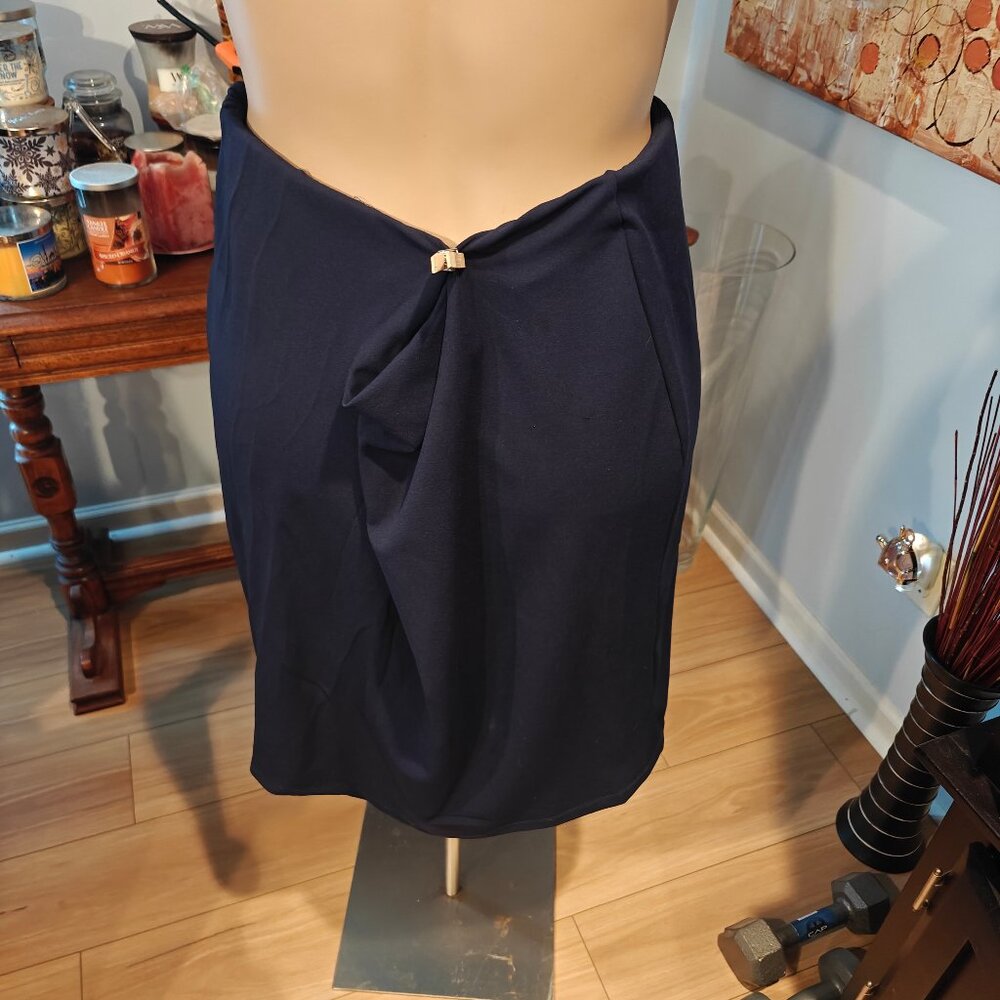 Jessica London Bi-Stretch Navy Straight Skirt 26/28 - Picture 5 of 9